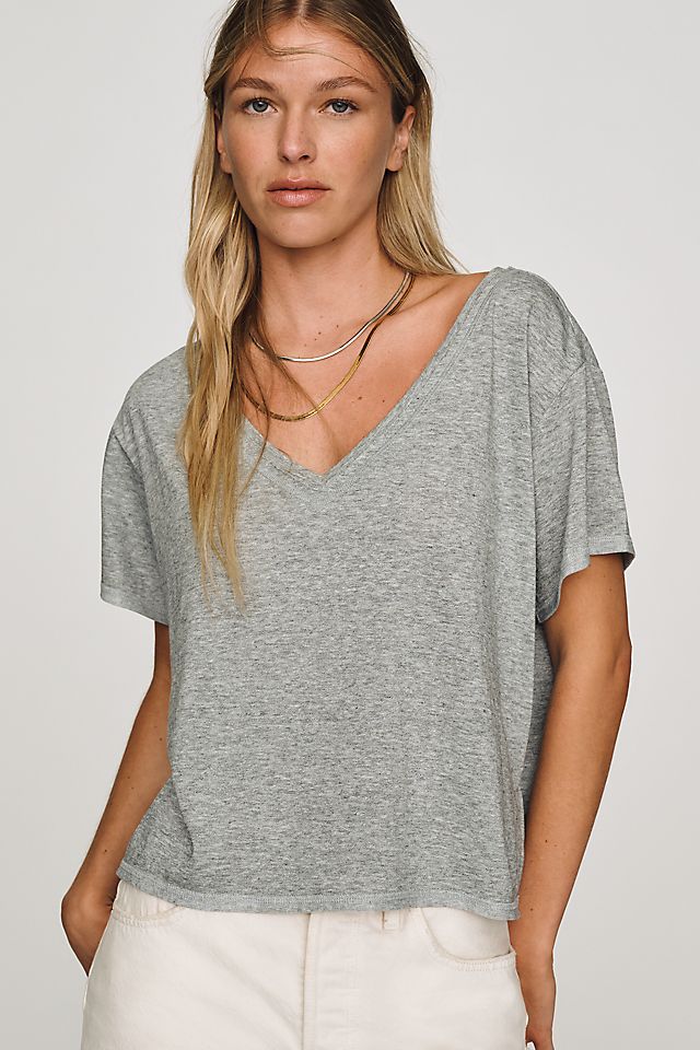 Pilcro Women's V-Neck Cotton Blend Tee 52.1cm