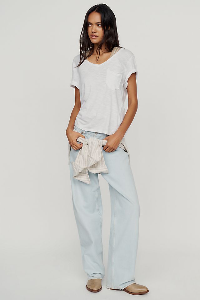 Pilcro Quinn Women's Cotton Modal V-Neck Tee 60.3cm