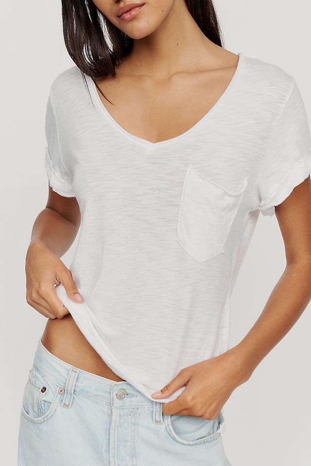 Pilcro Quinn Women's Cotton Modal V-Neck Tee 60.3cm