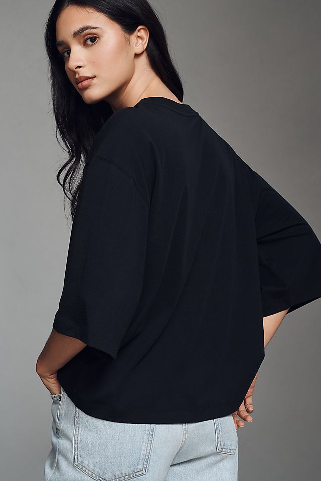 Maeve Women's Slouchy Relaxed Cotton Knit Top 66cm