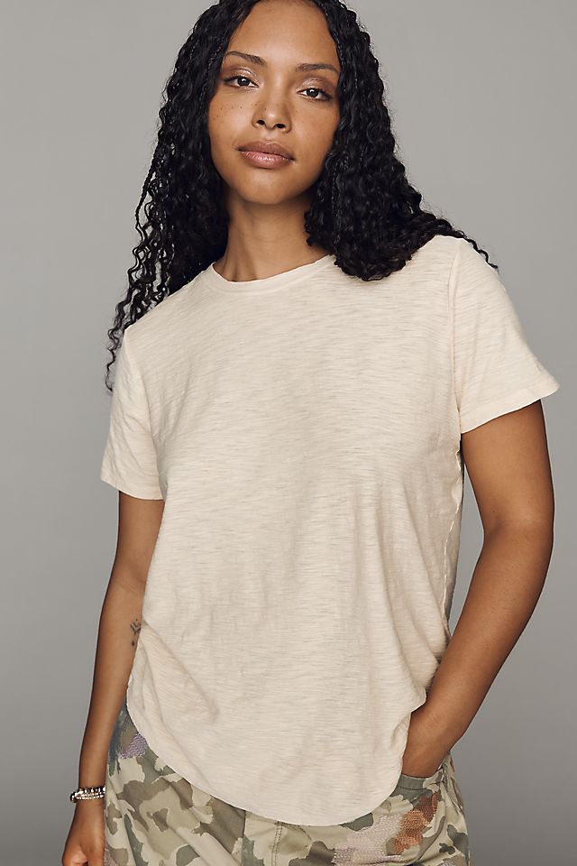 Pilcro Bennie Women's Slim Crew Neck Cotton T-Shirt 59.1cm