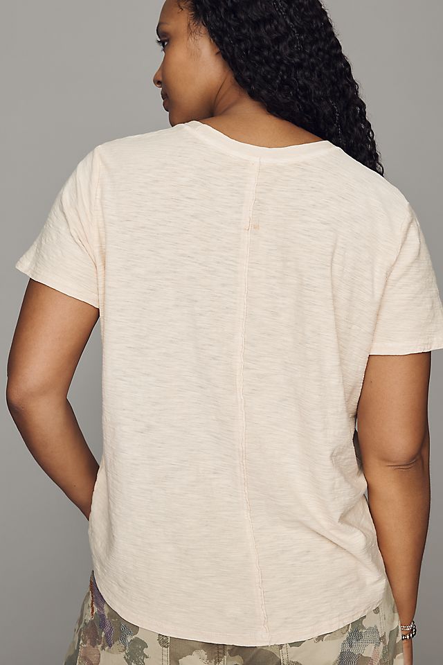 Pilcro Bennie Women's Slim Crew Neck Cotton T-Shirt 59.1cm