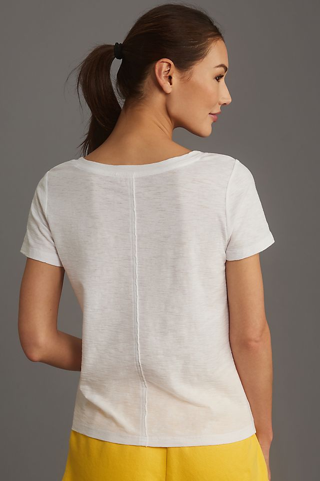 Pilcro Bennie Women's Slim V-Neck Cotton T-Shirt 59.1cm