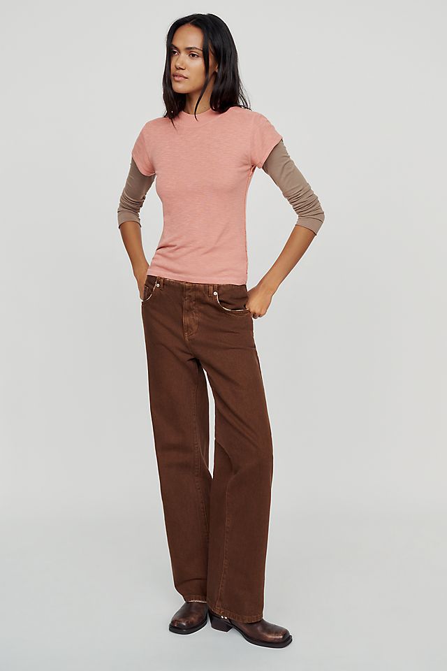 Pilcro Cyris Women's Cotton Modal Mock Neck Tee 62.2cm