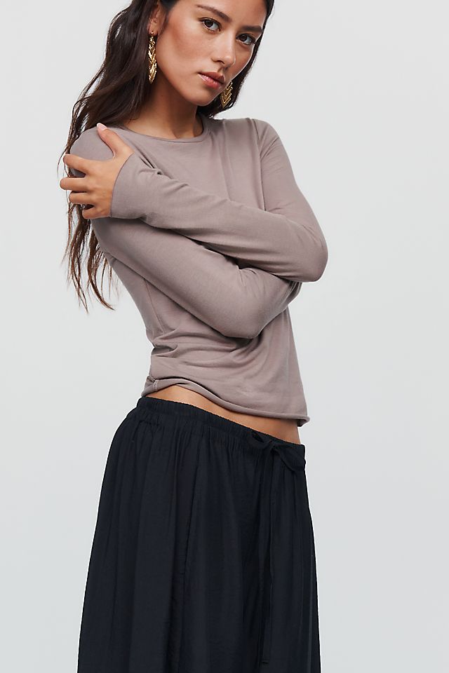 By Anthropologie Evan Women's Cotton Modal Long Sleeve Tee 50.8cm