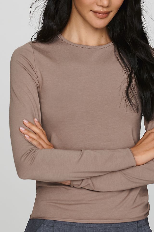 By Anthropologie Evan Women's Cotton Modal Long Sleeve Tee 50.8cm