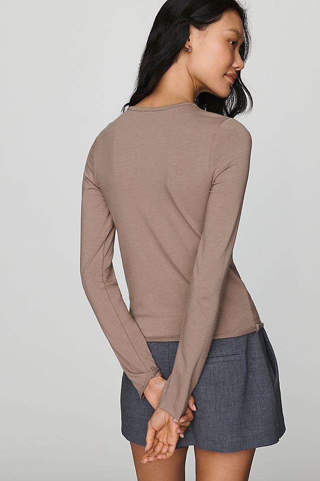 By Anthropologie Evan Women's Cotton Modal Long Sleeve Tee 50.8cm