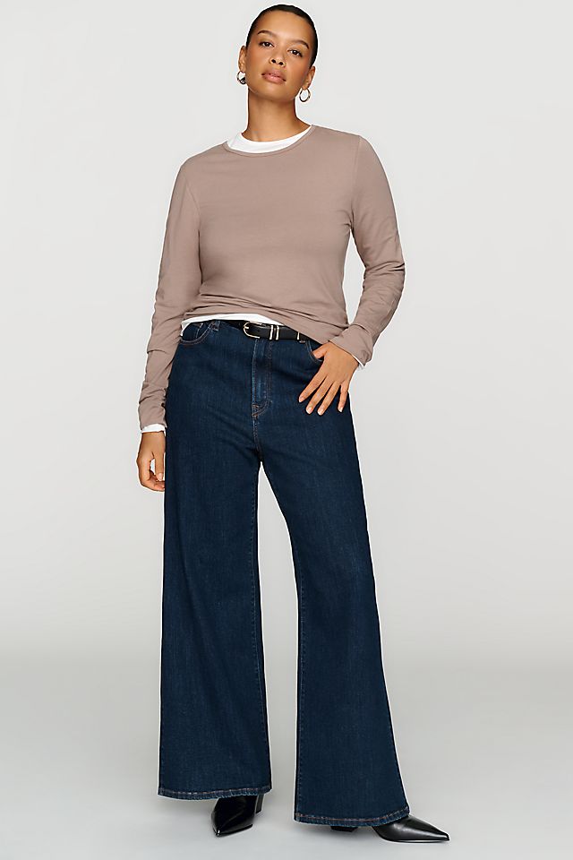 By Anthropologie Evan Women's Cotton Modal Long Sleeve Tee 50.8cm