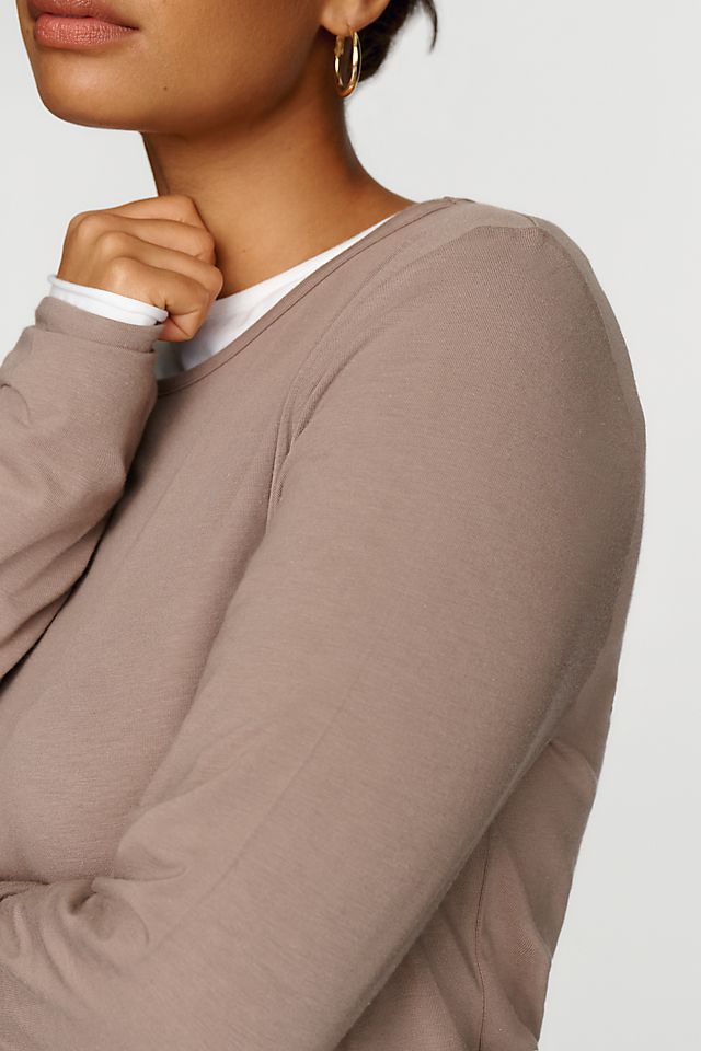 By Anthropologie Evan Women's Cotton Modal Long Sleeve Tee 50.8cm