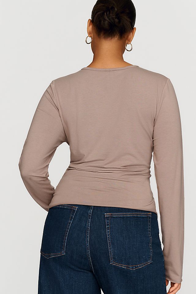By Anthropologie Evan Women's Cotton Modal Long Sleeve Tee 50.8cm